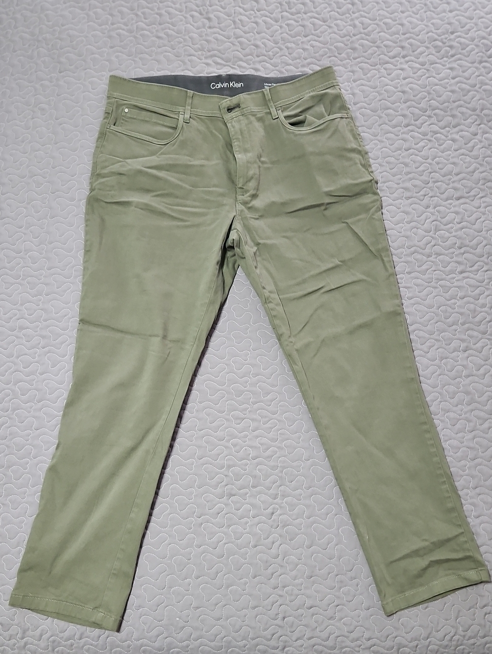 Calvin Klein Olive Green Slim Waist Pants
